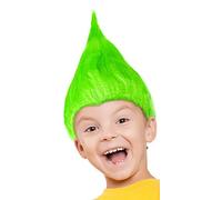 Parrucca da Troll per bambini e bambine in rosa, turchese e verde per completare il costume da Trolls in maschera e a carnevale (verde)