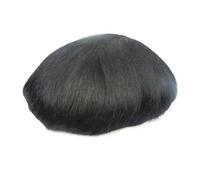 Parrucca da uomo #1B Off Parrucchino nero for uomo Pezzi Pezzo di ricambio for capelli da uomo 100% pizzo di veri capelli umani europei e sistema PU Protesi Capelli Uomo(7x9)