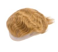 Parrucca da uomo #21 biondo miele, capelli veri, toupet per uomo, mono-top, base pelle PU, parrucca maschile