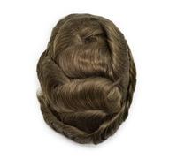Parrucca da uomo con capelli umani da uomo, protesi per capelli in PU, linea di capelli invisibile, top in pizzo(6#)