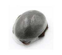 Parrucca da uomo con capelli umani dall'aspetto re Protesi for capelli maschili al 100% con sistema di capelli umani Parrucchino da 0,08 mm Parrucche durevoli for uomo Protesi capillare for unità per