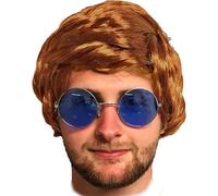 Parrucca da uomo con frangia e fascia di zenzero, accessorio per travestimenti, parrucca da uomo, accessorio per capelli per Britpop Mod anni '60, '70 e '80, capelli corti sintetici utilizzati come