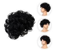 Parrucca da uomo da 1 pezzo, parrucca corta riccia e soffice, da uomo, per