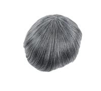 Parrucca da uomo in pelle sottile da 0,08 mm, 8x10 pollici, base in PU, con veri capelli umani, con passante a V Hair Pieces Replacement(1B50)
