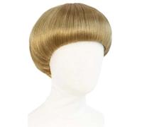 Parrucca da uomo in stile retrò anni '60: bob a fungo corto dritto con taglio a pentola per costume e cosplay (biondo)
