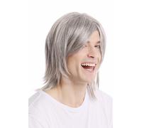 Parrucca da Uomo Lunga Liscia Riga Cool Älterer Rockstar Grigio Chiaro GFW892-51