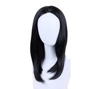 Parrucca da uomo nera lunga 18 pollici per capelli lisci, parrucca sintetica resistente al calore per l'uso quotidiano Aggiunge volume dei capelli