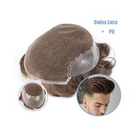 Parrucca da uomo, Parrucca da uomo Nodi Candeggiati Merletto Svizzero Sottile for Uomo Toupee Sostituzione Dei Capelli Umani Uomini Parrucchino Sistema Toupee,Parrucca bionda(Lightest Brown,8x10)