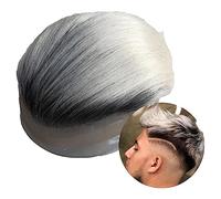 Parrucca da Uomo Parrucca for capelli umani indiani Parrucchino da uomo in pizzo e base in PU Sistemi di capelli anteriori in pizzo 8×10" Protesi for capelli maschili # 1B / 60 Pezzi di capelli lisci