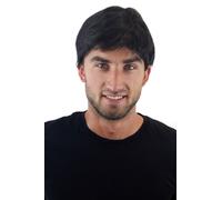 Parrucca da Uomo Parrucca Uomo Uomini Nero Black Corto Riga 20 CM GFW1168-1B