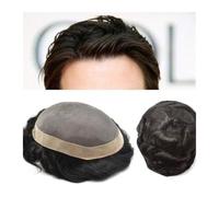 Parrucca da Uomo Parrucche da uomo for capelli umani da uomo, parrucche da 10 mm, mono pizzo con NPU intorno alla protesi, pezzi di ricambio for capelli maschili Protesi Capelli Uomo(8x10)