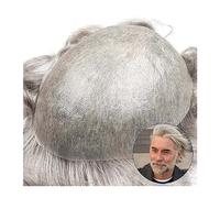 Parrucca da Uomo Parrucchino da uomo 0,03 mm PU Sistema di sostituzione naturale dei capelli umani con pelle ultra sottile # 1B Misto 65% Parrucca maschile grigia Parrucca for capelli Parrucchino Parr
