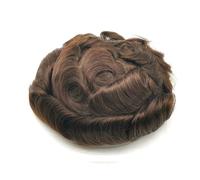 Parrucca da uomo Parrucchino da uomo con sistema di pizzo for capelli umani veri al 100% 8x10 pezzi di capelli Parrucchino sostitutivo da uomo europeo Protesi Capelli Uomo(Dark Brown)