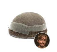 Parrucca da uomo, Parrucchino da uomo in pizzo Parrucca maschile for capelli umani Posticci Parrucca durevole Protesi for capelli maschile Unità di sistema capillare,Parrucca bionda(Medium Light Brow