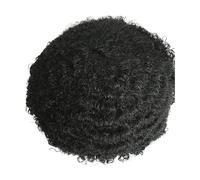 Parrucca da uomo Parrucchino for capelli afro wave unità parrucchino riccio da uomo nero sistema di sostituzione dei umani in pizzo pieno(6MM 1B Afro Curly)