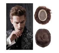 Parrucca da Uomo Parrucchino marrone for uomo Poly Coating Fine Mono NPU Posticci Capelli umani indiani lisci Sistemi di sostituzione dei capelli umani da uomo Parrucchino Parrucche da Uomo(30mm Wave