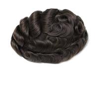 Parrucca da uomo per capelli umani da 0,1 a 0,12 mm, sistema di sostituzione dei capelli umani iniettati (2#Darkest Brown, 6x9)