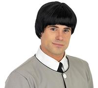 Parrucca da uomo Pop Rock Psichedelica Fun Shack Band Anni '60 Marrone parruccare Corta Nera Marrone Taglio Ciotola