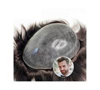 Parrucca da uomo Postiche per uomo, sistema di sostituzione dei capelli umani iniettati, 0,1-0,12 mm, pelle completamente sintetica parrucche(4 - Medium Brown,8x10)