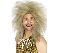 Parrucca Da Uomo Preistorico Folle Con Capelli Biondi Per Costume Elegante Nuovo