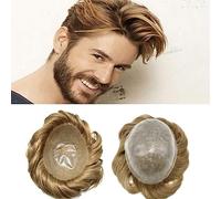 Parrucca da uomo Protesi for capelli da uomo 0.1-0.12mm Pezzi di capelli for pelle sottile durevole 6 "Sistema di capelli umani Densità del 120% Iniezione completa Base in PU Parrucchino da uomo Prote