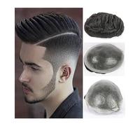 Parrucca da Uomo Protesi for capelli maschili con base in PU 0,02-0,04 mm Pelle super sottile senza nodi Toupee da uomo anello a V 6 "Toupee for umani europei naturali Parrucchino