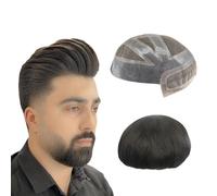parrucca da uomo Protesi for capelli Toupee for uomo Sistema di sostituzione dei capelli umani Unità capillari sottili Mono combinabili con capelli in PU capelli lisci(6x9)