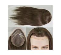 Parrucca da uomo Swiss Lace Front Men Toupee 8"x10" Mono Lace PU Hairpiece 12" Long Human Hair System Units Protesi Capelli Uomo(#3 Color)