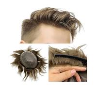 Parrucca da Uomo Toupee for uomo, Toupee for uomo Capelli umani Parrucche da uomo, Sistema di sostituzione dei capelli veri, Base PU 0,04~0,06 mm Toupee pelle sottile 8x10" Parrucchino Parrucche da Uo