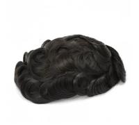 Parrucca da uomo Toupee French Lace 6'' Length Maschio HairPieces Wigs Human Hair (dritto)(7"x10")