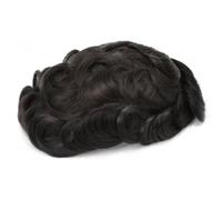 Parrucca da uomo Toupee Parrucche traspiranti per uomo nero 25mm ricci 100% capelli umani naturali 110 8x10 #30mm onda 1B