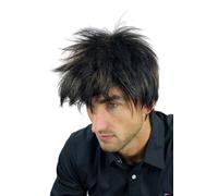 Parrucca da Uomo Uomini Rockstar Wild Marrone Scuro Meches Bionde WL-3030