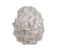 Parrucca da vecchia signora 1 pezzo Parrucche grigie for la nonna con frangia Capelli sintetici ricci corti Uso scolastico for feste