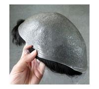 Parrucca dall'aspetto naturale per uomo Parrucca vera da uomo con blocco di capelli manu ristampa copricapo pieno di ago a V sottile PU Copertura immediata per capelli diradati