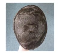 Parrucca dall'aspetto naturale per uomo Set di capelli umani con gancio intrecciato a mano, set di capelli da uomo, blocco sostitutivo traspirante Copertura immediata per capelli diradati
