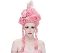 Parrucca del Settecento Costume Floreale Vintage Halloween del Settecento | Accessori per Capelli Cosplay Parrucca Barocca a per di Ruolo Mascherata Carnevale Palco Foto Prop