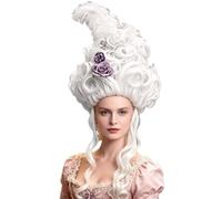 Parrucca del Settecento Costume Floreale Vintage Halloween del Settecento | Accessori per Capelli Cosplay Parrucca Barocca a per di Ruolo Mascherata Carnevale Palco Foto Prop