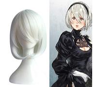 Parrucca di alta qualità YoRHa No.2 Tipo B 2BYoRH 2A 9S 2B Parrucca Cosplay NieR: Automata Costume Gioca Parrucche Costumi Capelli + Cappuccio