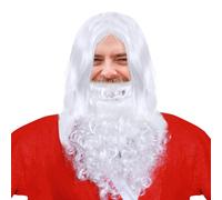Parrucca Di Babbo Natale Barba Da Mago Bianco Accessorio Costume