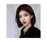 Parrucca di Capelli Copricapo completo in fibra sintetica ad alta temperatura, lunghezza spalle, for capelli corti e alla moda Donna Parrucche(740-dark brown)