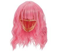 Parrucca di capelli corti Parrucca corta rosa Parrucca riccia Parrucca rosa con