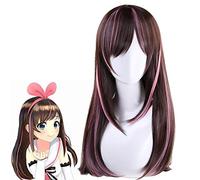 Parrucca di capelli sintetici resistenti al calore lunghi e dritti per le donne W-964 AIChannel Youtuber Kizuna AI