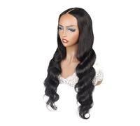 Parrucca di capelli umani ondulati a V per donne, capelli brasiliani Remy, senza cuciture o colla, densità 180, colore naturale, adatta ai principianti aggiunge volume dei capelli(10 pollici)