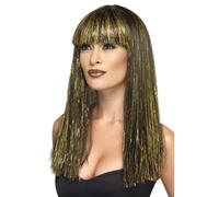 Parrucca Di Cleopatra Nera E Oro Per Costume Da Donna