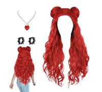 Parrucca Di Halloween Con Gioielli - Parrucca Riccia Per Costume | Accessori Comodi per Vestire, Festival, Funzioni scolastiche, Riunioni e Celebrazioni