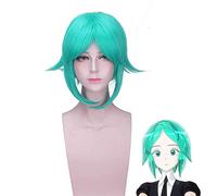 Parrucca di Land of the Lustrous Phosphophyllite Cosplay Costume Houseki no Kuni Capelli sintetici verdi corti Halloween Giochi di ruolo Parrucche PL-135