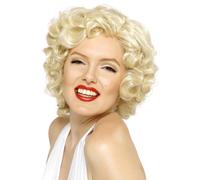Parrucca Di Marilyn Monroe Bionda Corto Bombshell Celebrità Costume Nuovo