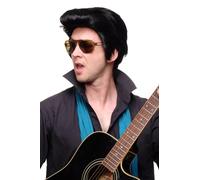 Parrucca Di Qualità Per Uomo Rocker Rockabilly Nera Anni 50 F331A-1B
