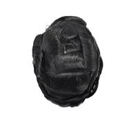 Parrucca di ricambio da 0,03 mm, per capelli maschili non sottili, con sistema di protesi capillare e naturale Remy (nero corvino)