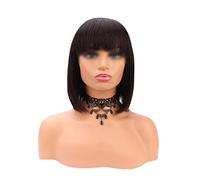 Parrucca di ricambio per capelli, leggermente riccia, bella e generosa, colore naturale, capelli veri, parrucca quotidiana (35,6 cm)